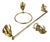 Hollywood Regency French Gold Tone Swan Bathroom Set, Bathroom Towel Ring, Towel Rail, and Wall Hook, 1970s, Set of 3 For Sale