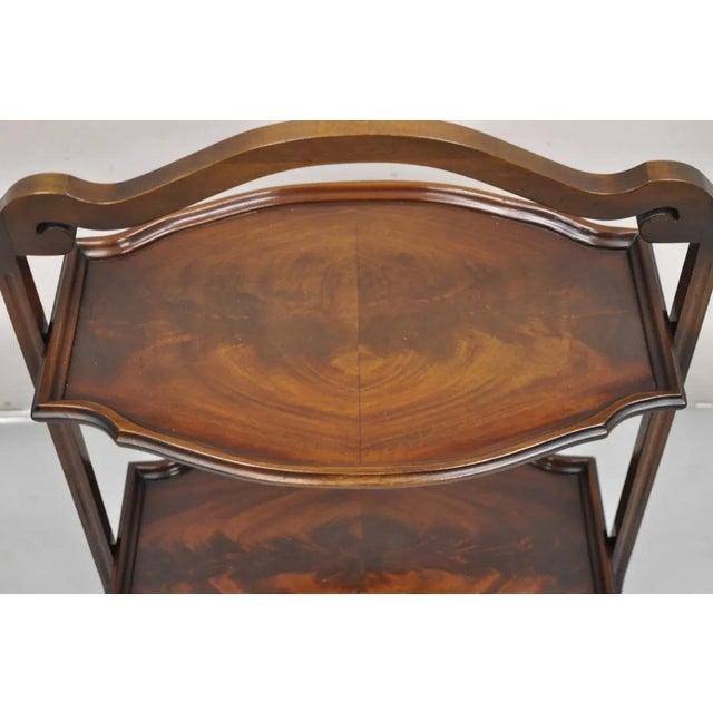 Vintage Regency Style Mahogany 2 Tier Folding Muffin Cake Stand Side Table2 For Sale - Image 4 of 12
