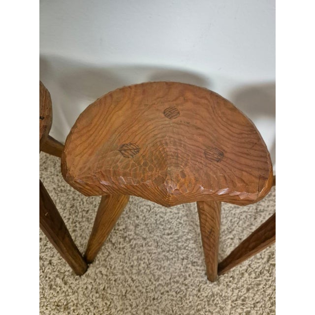 Rustic Stools in the style of Jean Touret, 1950s, Set of 4 For Sale - Image 16 of 18