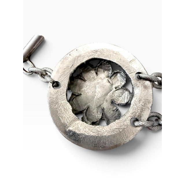 Vintage French Floral Medallion Bracelet, Attributed to Chanel, Acquired in Paris For Sale - Image 9 of 13