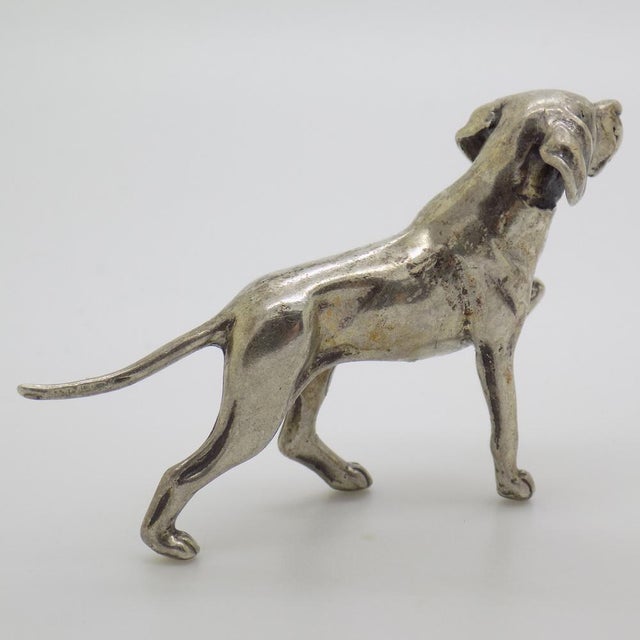 Large Vintage Handmade Silver English Pointer Dog, Italy, 1970s For Sale - Image 6 of 14