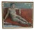 Vilhelm Blomquist, Reclining Lady on Red Couch, 1960s, Oil on Panel, Framed For Sale