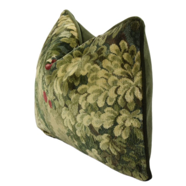 The House of Scalamandre Scalamandre Velvet Marley Botanical Tapestry Feather/Down Pillow For Sale - Image 4 of 6