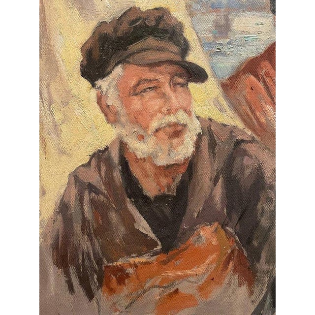 Yves Dieÿ, Breton Fishermen, Oil on Canvas For Sale - Image 3 of 12