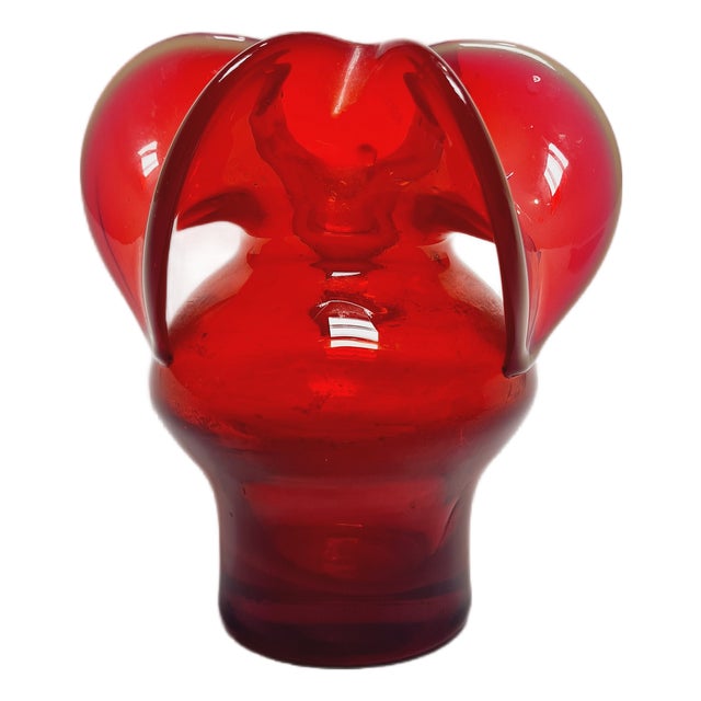 Vintage Vase by Czesław Zuber for Sudety Glassworks, Poland, 1970s For Sale
