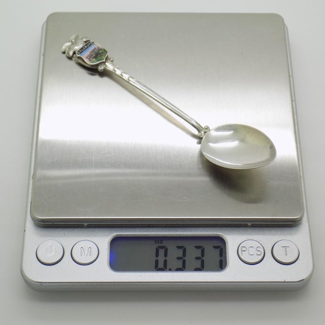 Silver Vintage Austrian Handmade Genuine Silver Souvenir Collector Spoon Salzburg For Sale - Image 8 of 9