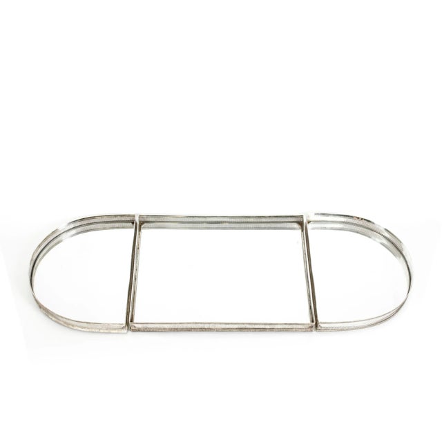 English Silver Plated Mirrored Three-Piece Table Plateau / Centerpiece - Set of 3 For Sale - Image 4 of 9