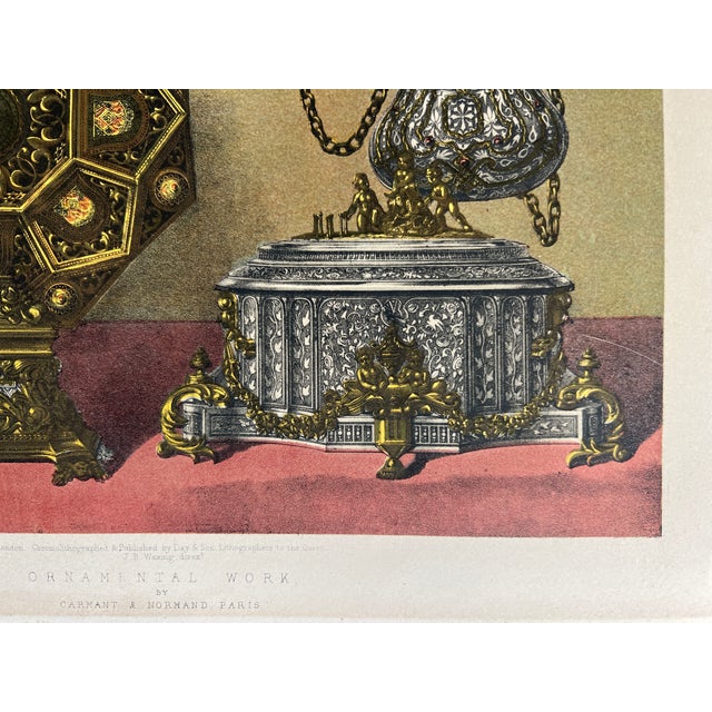 Mid 19th Century Mid 19th Century Chromolithograph Print "Ornamental Work" by Carmant and Normand of Paris For Sale - Image 5 of 7