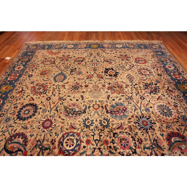 Traditional Nazmiyal Collection Antique Persian Tabriz Rug For Sale - Image 3 of 13