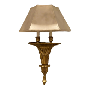 Mid 19th Century Regency Style Brass Wall Hallway Sconce With Shade