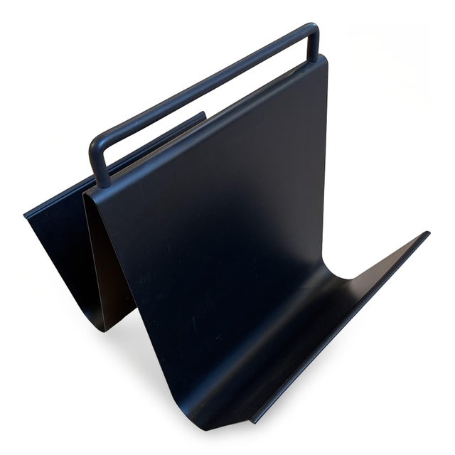 1980 Spanish Postmodern Metal Magazine Rack by Pete Sans for Nro For Sale - Image 4 of 12