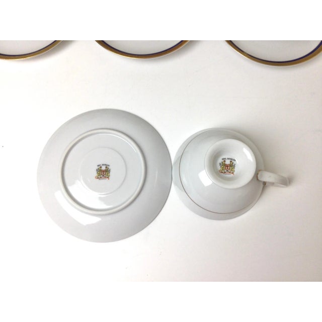 Mid 20th Century Royal Bayreuth China White with Cobalt & Gilt Border Cups & Saucers - Set of 8 For Sale In Philadelphia - Image 6 of 8