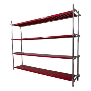 Vintage Industrial Chromed Metal Shelf, 1970s For Sale