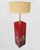 1980s Rare Vintage Chinoiserie Red Lacquered Pedestal Bird Floor Lamp With Huge Linen Shade For Sale - Image 5 of 12