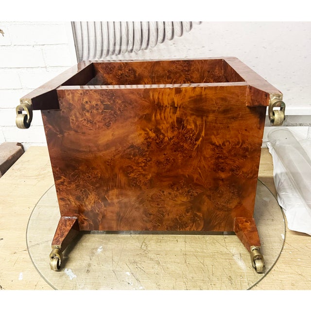 Wood Burlwood 2-Tier Side Table- Karl Springer “Telephone Table” Style For Sale - Image 7 of 8