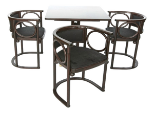 24-Ball Table and Fledermaus Chairs by Josef Hoffmann for Wittmann, 1980s, Set of 4