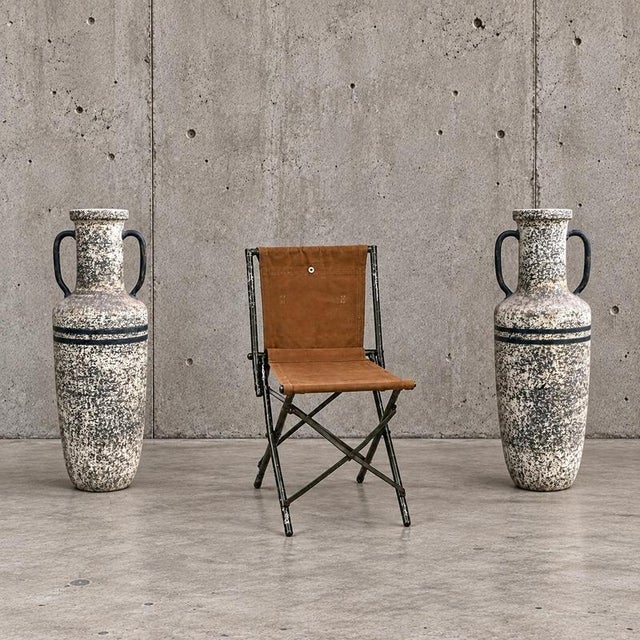 English Army Folding Chairs in Canvas Fabric, 1950s, Set of 2 For Sale - Image 4 of 5