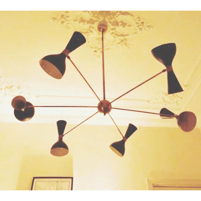 Vintage Black and Brass Pendant Light, 1980s For Sale - Image 6 of 6