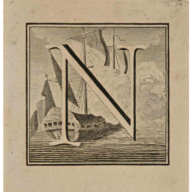 Letter of the Alphabet N, from the series "Antiquities of Herculaneum", is an etching on paper realized by Luigi...