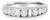 14K White Gold Alternating 1.0 Cttw Round and Baguette Diamond Channel Band Ring, Size 7 For Sale