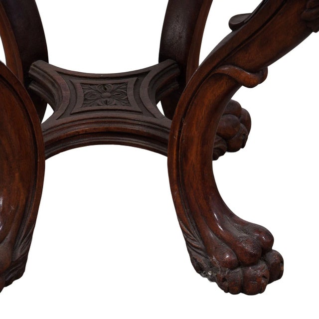 19th Century Marble Top Carved Plant Stand For Sale - Image 6 of 9