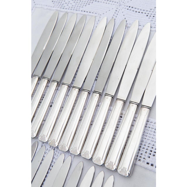 French Art Deco Style Table and Appetizer Knives for 12 from DAM, 1940s, Set of 24 For Sale - Image 6 of 9