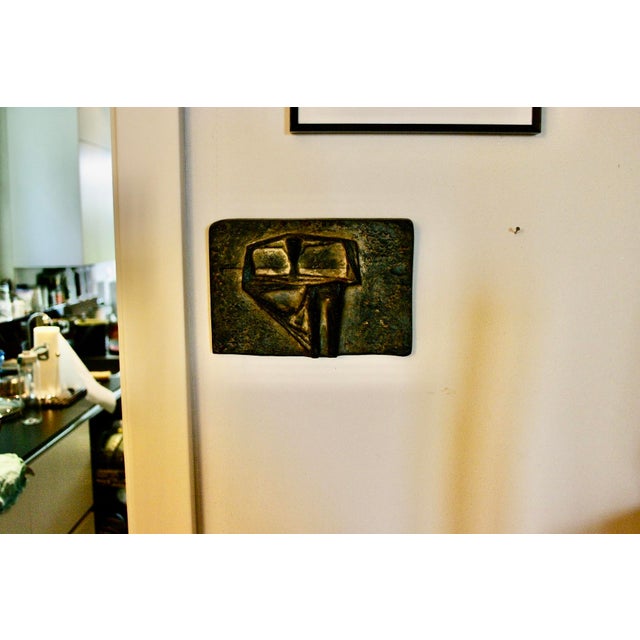 Young Man Crouching by the Sea Plaque in Cast Iron by Kurt Lehmann, 1960s For Sale - Image 4 of 9