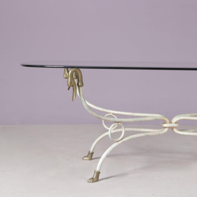 Hollywood Regency Coffee Table with Duck Heads in the style of Maison Jansen, Italy, 1970s For Sale - Image 6 of 12