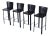 4 Frag Contemporary Italian Black Leather Barstools For Sale