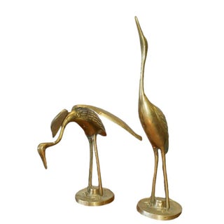 Vintage Brass Cranes - a Pair For Sale