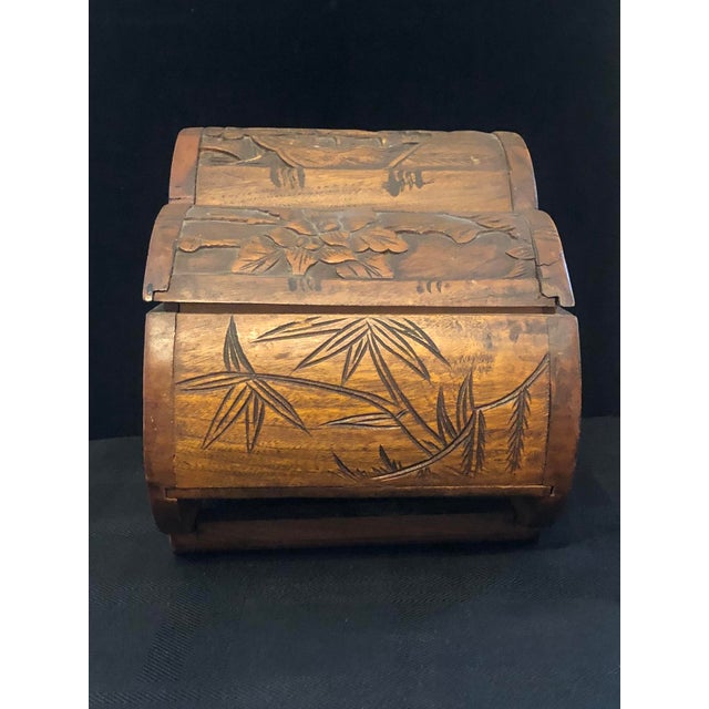 Mid-Century Hand-Carved Camphor Wood Scalloped Chest With Brass Latch For Sale - Image 16 of 18