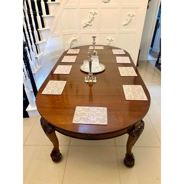 Late 19th Century Antique Victorian Mahogany Extending Dining Table with Carved Claw and Ball Legs, 1880 For Sale - Image 5 of 14