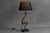 Cast iron antique balustrade in the shape of a quaver with newly fabricated base. Professionally wired and tested. U.K...