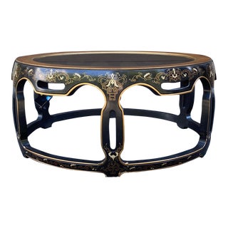 Vintage Drexel Heritage Chinoiserie Round Coffee Table Et Cetera For Sale