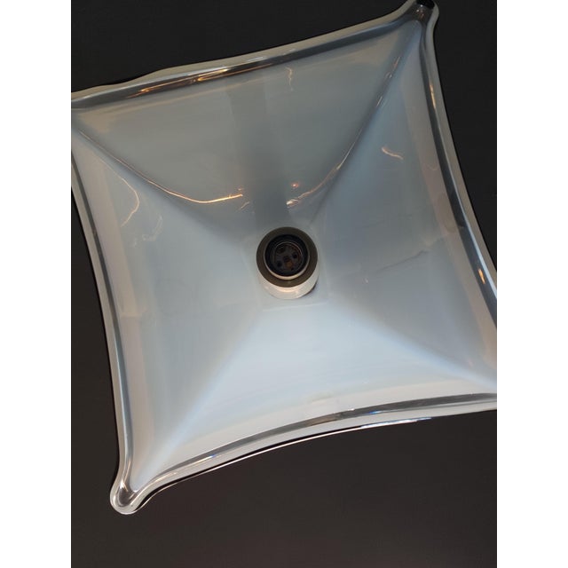 Italian Blue Murano Glass Modaluce Pendant and Wall Lamp Set, 1990s, Set of 2 For Sale - Image 10 of 18