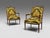 Gianni Versace Fabric Louis XVI Style, Armchairs, Walnut, France, 20th c. A refined pair of 20th century Louis XVI–style...