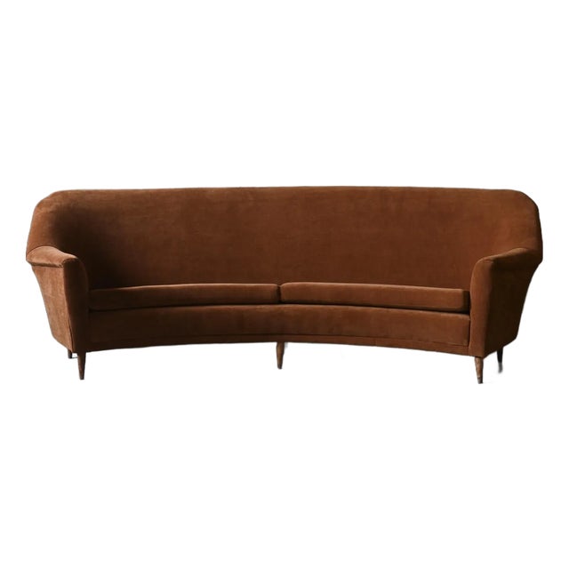 Italian Curved Sofa by Ico Parisi Sofa For Sale