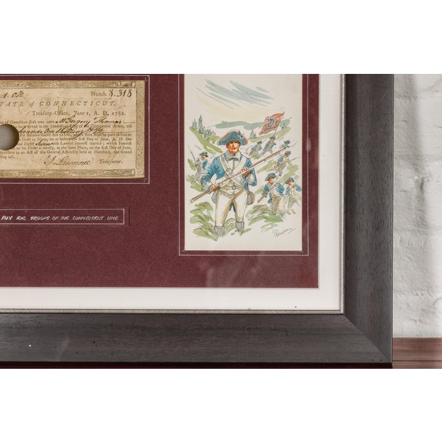 1780s American Revolutionary War Bond, State of Connecticut in Black Frame For Sale - Image 9 of 12