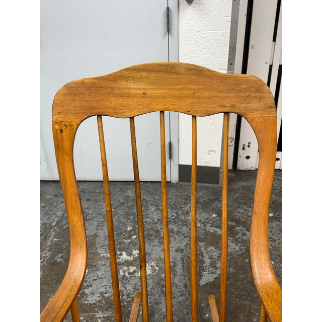 Wood Handcrafted Rocking Chair, Vintage For Sale - Image 7 of 12