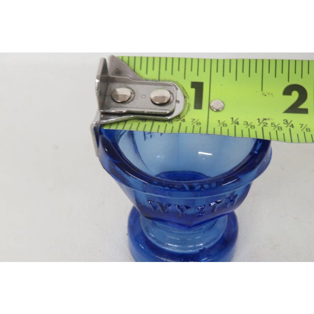 1950s Wyeth Pharmaceutical Blue Glass Eye Wash Cup by Maryland Glass Corp 4528b For Sale - Image 10 of 12