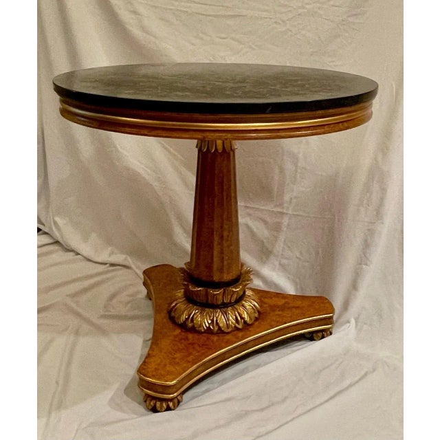 Biedermeier Table Carved Giltwood Marquina Marble Top. Invitinghome. For Sale - Image 12 of 12