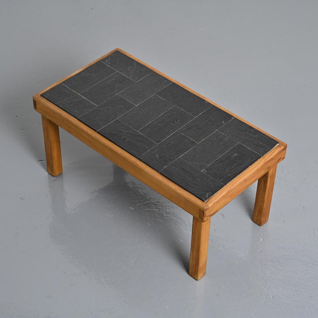 Wood Slate and Wood Coffee Table from Maison Regain, 1980 For Sale - Image 7 of 11