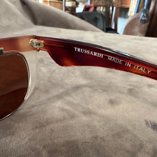 1990s 1990s Newer Worn High Quality Italian Sunglasses by Trussardi For Sale - Image 5 of 12