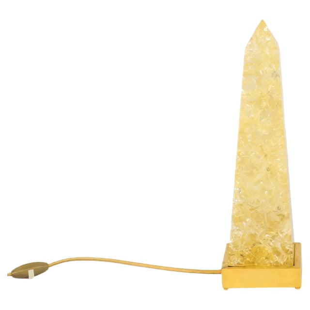 Obelisk Table Lamp in Fractal Resin by Pierre Giraudon, 1970s For Sale