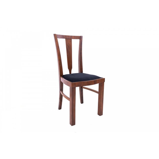 Art Deco Round Table with Four Chairs, Poland, 1940s, Set of 5 For Sale - Image 10 of 18