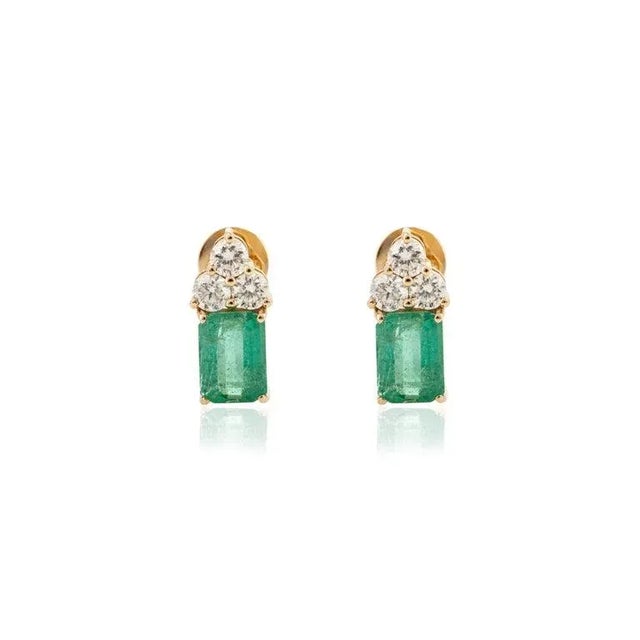 Not Yet Made - Made To Order VRJewels Emerald Stud Earrings - 2 Pieces For Sale - Image 5 of 6