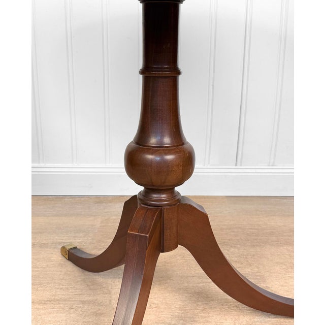 Vintage Traditional Mahogany Round Drum Table For Sale - Image 10 of 13