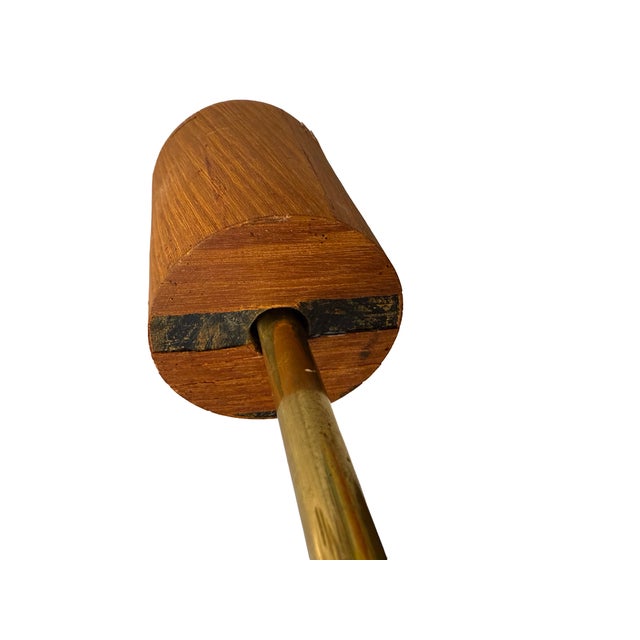 Modern Scandinavian Teak and Opaline Glass Chandelier, Denmark, 1960s For Sale - Image 6 of 8
