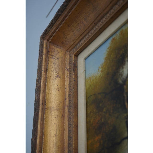 Lake & Town Framed Oil Painting on Canvas For Sale - Image 10 of 12