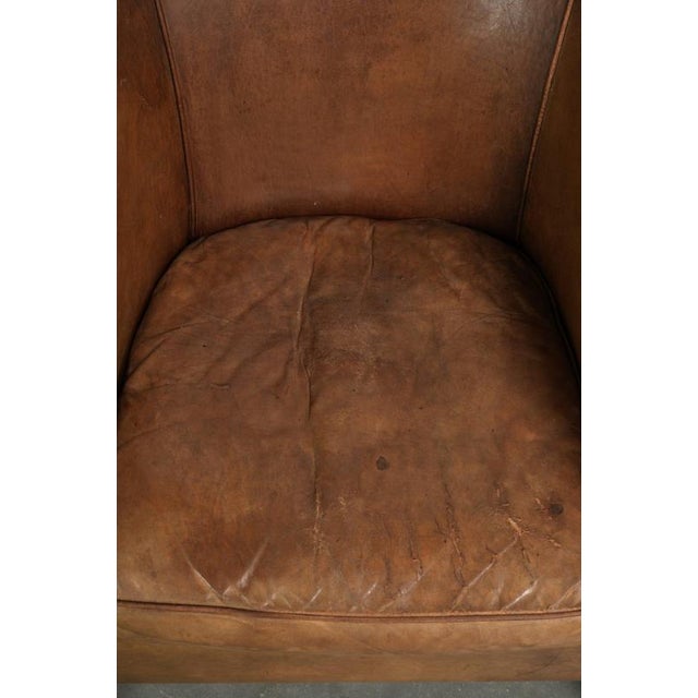 Large Vintage Sheepskin Club Armchairs, Set of 2 For Sale - Image 6 of 15